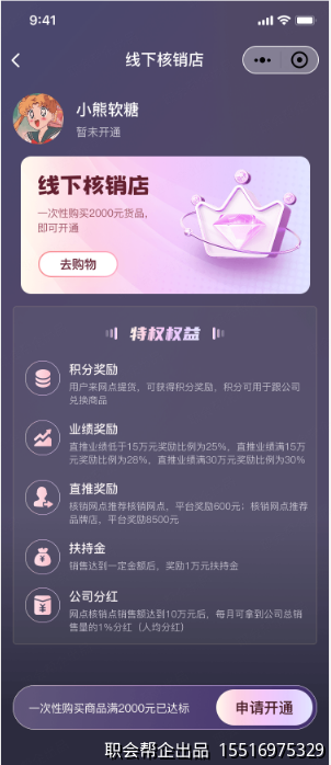 线下核销店权益