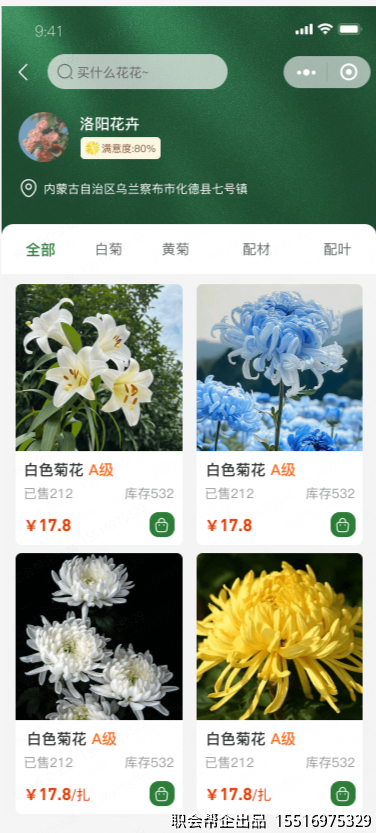 店铺主页分类选购页面